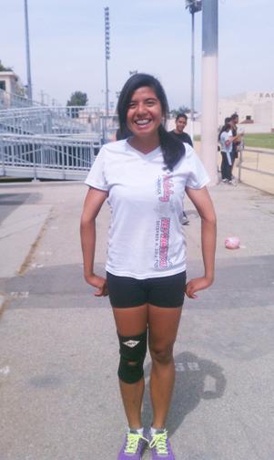 Berenice Hernandez, a 10th grade C-track student, was also born double-jointed. Berenice learned that she could bend her arms back. Ever since, she has been having fun.