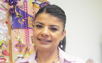  Ms. Yadira Andrade, Administrative Assistant, encourages girls not to let themselves down