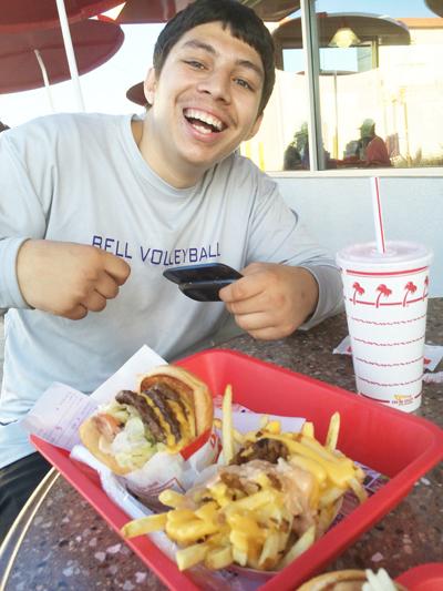 Ismael Esquivias, 11B, after a failed attempt to pose with his meal2
