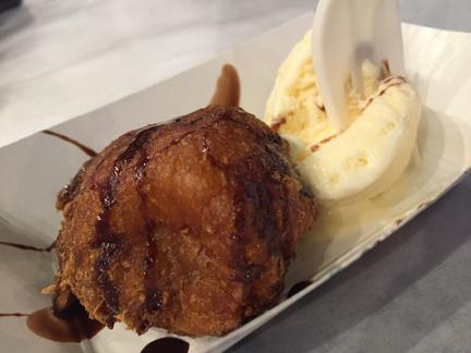Deep Fried Oreo with Vanilla Ice Cream at The Stinkin Crawfish