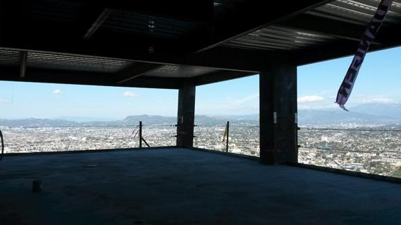 The building’s 64th floor does not have windows yet. 