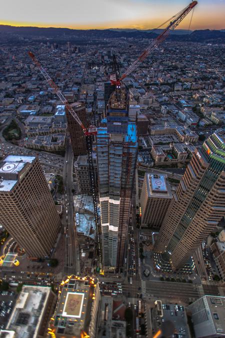 When completed, the Wilshire Grand will stand at 1,100 feet at the corner of Wilshire Boulevard and Figueroa Street in downtown Los Angeles. It will be the tallest building west of the Mississippi.