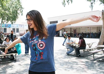 Ana Avena (12C) proudly displays her Captain America pride.
